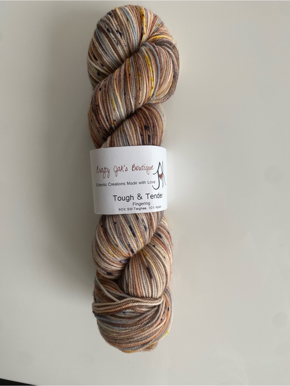 NWT Crafty Jak’s Boutique Tough & Tender Fingering Sock Yarn 1 Skien
